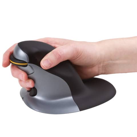 Mouse verticale FELLOWES Penguin® Wireless nero/argento grande 9894501